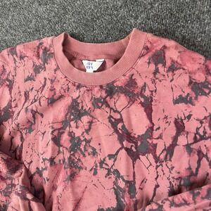 Joy Lab Cropped Sweatshirt Womens size SMALL - dark burgundy and purple‎ tie-dye